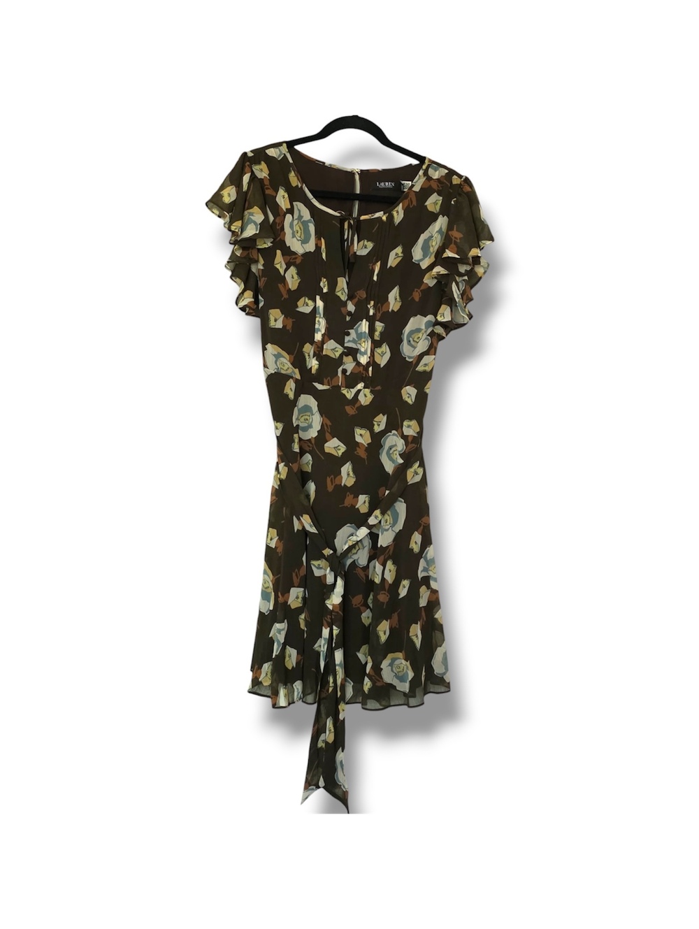 Lauren Ralph Lauren Women’s Floral Georgette Flutter-Sleeve Dress Size: 10 - Picture 2 of 7